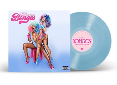 #ad Cardi B BONGOS 12in Single feat. Megan Thee Stallion Baby Blue LP $34.99
