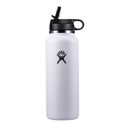 #ad 40oz FOR Hydro Flask Water Bottle W straw Lid Stainless Steel Vacuum Wide Mouth $23.74