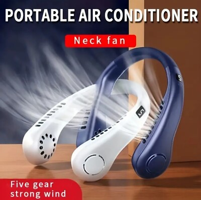 #ad USB Portable Hanging Neck Fan Cooling Air Cooler Little Electric Air Conditioner $13.99