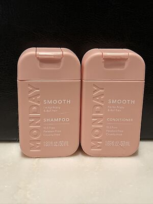 #ad Monday Shampoo amp; Conditioner Smooth Haircare Travel Size 1.69oz. each Mini Set $7.99