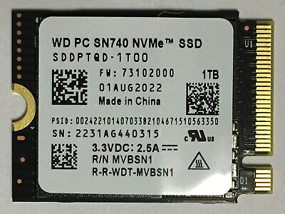WD SN740 1TB M.2 2230 SSD NVMe PCIe For Steam Deck ASUS ROG Flow Surface Pro 7 $69.00