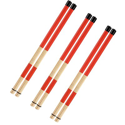 #ad YOUEON 3 Pair 16 Inch Bamboo Hot Rods Drumsticks Constructed of 19 Bamboo Dowel $22.49