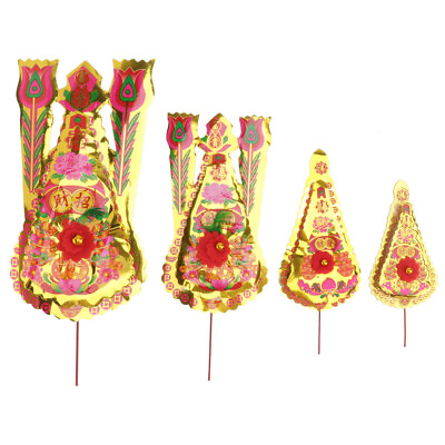 #ad 4Pcs Buddha Fortune Flower Decor Chinese Incense Sticks Incense Burner Flower $10.44