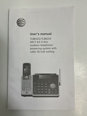 #ad ATamp;T User’s Manual Only TL88102 TL88202 DECT 6.0 OEM PreownedBook $14.99