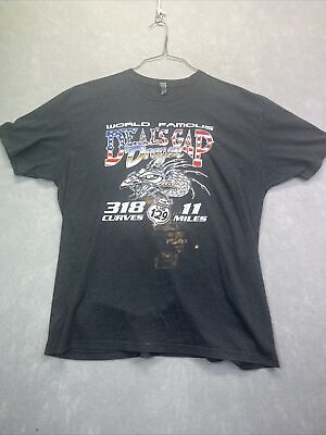 #ad The Dragon US 129 Deals Gap 318 Curves in 11 Miles Gray XXL Biker T Shirt $12.99