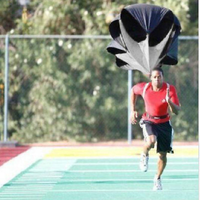 #ad #ad New 56quot; Black Speed Training Resistance Aids Parachute Outdoor Track amp; Field $7.17