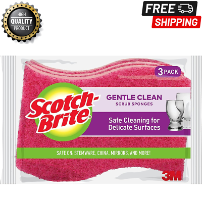 #ad Scotch Brite Gentle Clean Delicate Scrub Sponges For Washing Dishes 3 Scrub $6.47