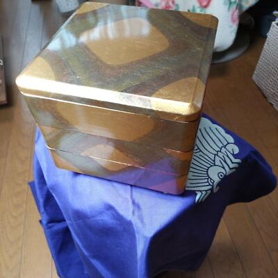 #ad Japanese Kanazawa Gold Leaf Craft Three Tiered Box Using Western Leaf Made By $105.30