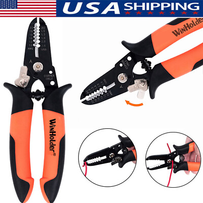 #ad Wire Stripper Cutter Crimper Cable Tool Orange Pliers Multifunctional Electric $7.99