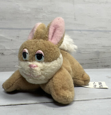 #ad Vintage 90s Galoob Mini Pound Puppies Brown amp; White Bunny Rabbit Plush 2” $8.97