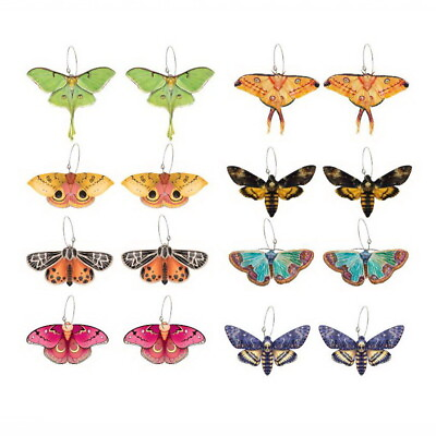 #ad Women 925 Silver Hoop Butterfly Drop Dangle Moth Wings Earrings Wedding Jewelry C $4.18