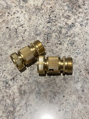 #ad Garden Hose Quick Connector 3 4 Inch GHT Brass Easy Connect Fittings 2 Pack $11.69