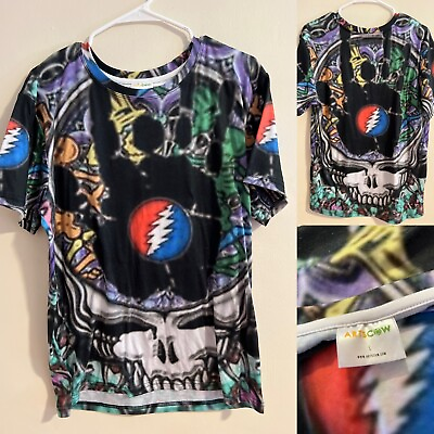 #ad Grateful Dead Shirt Size Large All Over colorful Soft Stretch $16.00