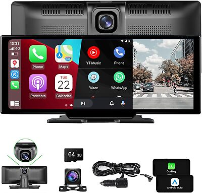 #ad 10.26quot; Touch Screen Wireless Apple Carplay Portable Car Stereo Android Auto $96.99