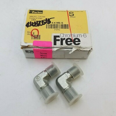 #ad 2 Pack Parker 4 4 ME S 90 Degree Elbow Fitting Carbon Steel 1 4quot; 8000 PSI NOS $9.00