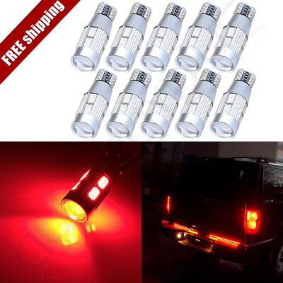 #ad 6X T10 RED ERROR FREE CANBUS 10SMD LED CARGO DOOR BACKUP LICENSE PLATE LIGHT $9.99