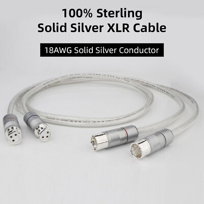#ad Preffair X451 99.998%Pure Silver XLR Balanced Cable HiFi Audio Interconnect Plug $130.00