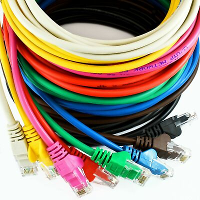 #ad RJ45 Cat5e Network LAN Cable Ethernet Patch Lead Fast Internet 0.25m 50m Lot GBP 375.00