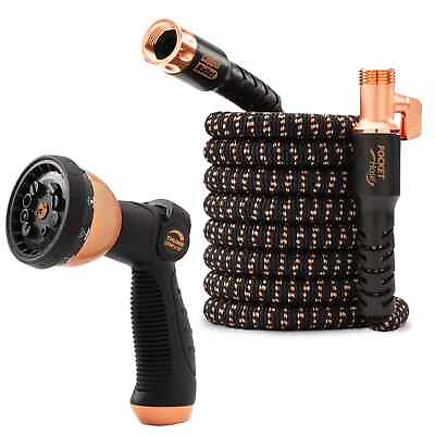 #ad Pocket Hose Copper Bullet 50 FT With Thumb Spray Nozzle AS SEEN ON TV 650psi $69.99