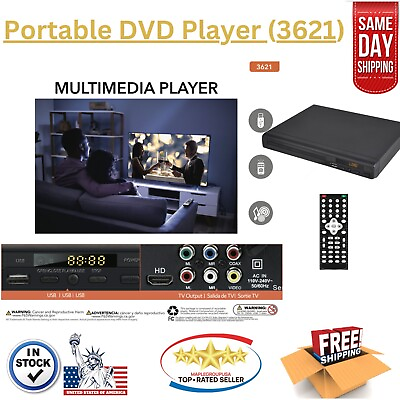 #ad #ad DVD CD Multimedia Player HDMI amp; RCA Output USB Port Region 3621 Remote Control $36.99