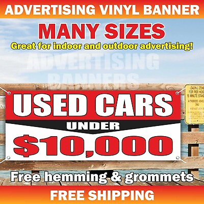 #ad USED CARS UNDER $10000 Advertising Banner Vinyl Mesh Sign Service AUTOS USADOS $219.95