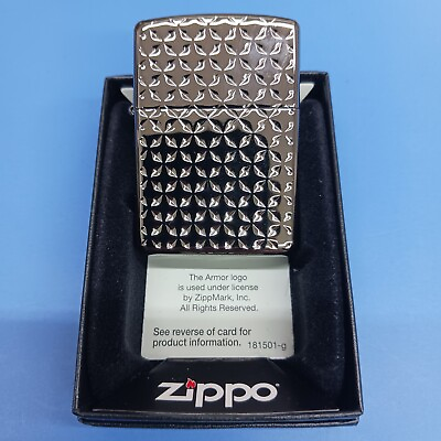 #ad Zippo Armor Brite Cut 28186 High Polish Black Ice $74.95