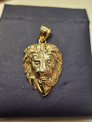 #ad 10k yellow gold Lion pendant 1.5” Long 3.6 Grams $250.00