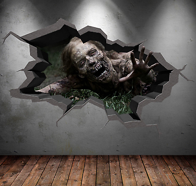 #ad 3D ZOMBIE DEAD WALKING WALL DECAL ART ROOM DECOR STICKER PEEL AND STICK $32.99