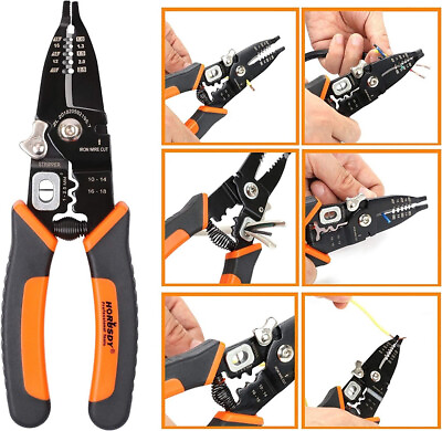 #ad 6 in 1 Wire Stripper 8quot; Stripping Crimping Cutting Electrical Tool 10 18 AWG $8.99