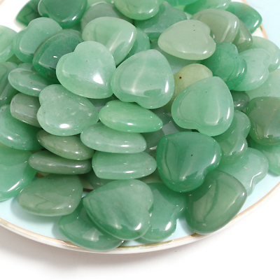 #ad Natural Green Aventurine Healing Heart Gemstone Small Crystal Stone 20x6mm 30pcs $11.78