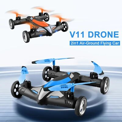 #ad Drone 4k Camera HD Air Ground Flying Car Four Axis Aircraft LED Night Helicopter $108.26