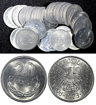 #ad Poland Aluminum 1973 20 Groszy UNC Y# A47 RANDOM PICK 1 Coin 22 172 $1.95