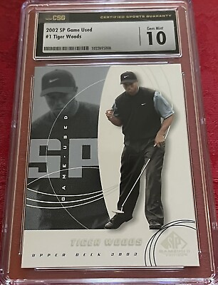 #ad 2002 UD Tiger Woods #1 SP GAME USED ￼CSG 10 CARD 🐐 $150.00