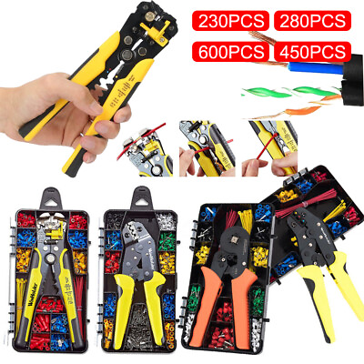 #ad Wire Cable Stripper Automatic Electrical Terminal Crimper Hand Tool Plier Kit $21.99