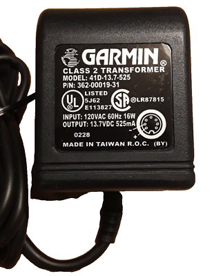 #ad Garmin Power Supply MN: 41D 13.7 525 PN: 362 00019 00 Class 2 Transformer $13.73