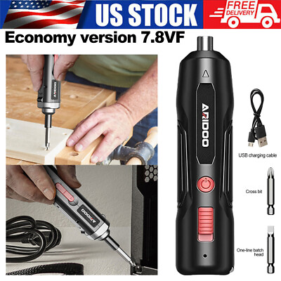 #ad Portable Electric Screwdriver Set Mini Compact USB Rechargeable Screw Driver New $18.89
