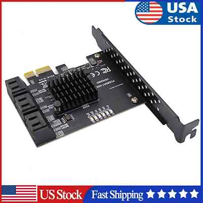 SATA III PCIe Card 6 Port 6Gbps SATA to PCI e 1X Adapter Converter with Bracket $25.97