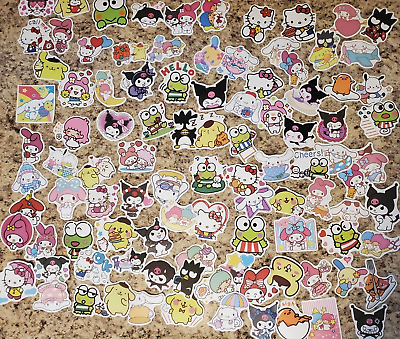 #ad 50PC. HELLO KITTY AND FRIENDS WATERPROOF VINYL STICKERS $2.99