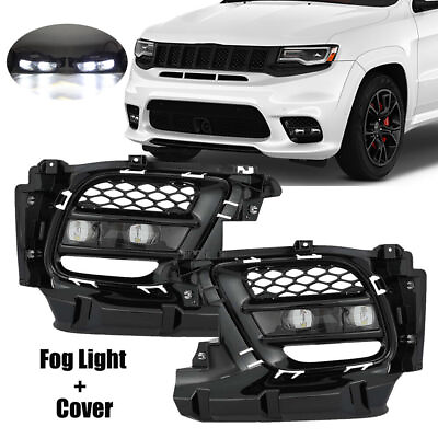 #ad 4PCS LED Fog Light Lamps W Covers Bezel For Jeep Grand Cherokee 2017 2022 LHamp;RH $288.89