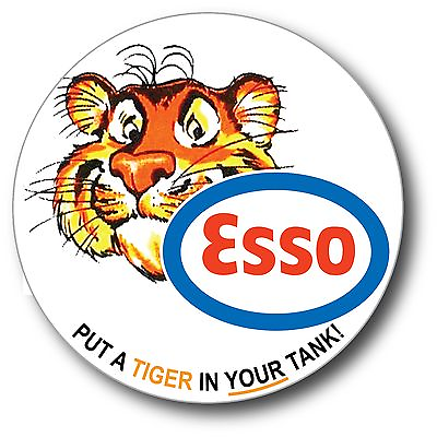 #ad ESSO GASOLINE TIGER IN YOUR TANK HIGH GLOSS OUTDOOR 3.5 INCH DECAL STICKER $3.99