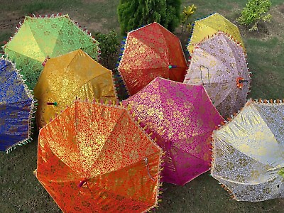 #ad Wholesale Lot Traditional india 50 Pc Decorative Sun Umbrella Parasol bohemian $287.09