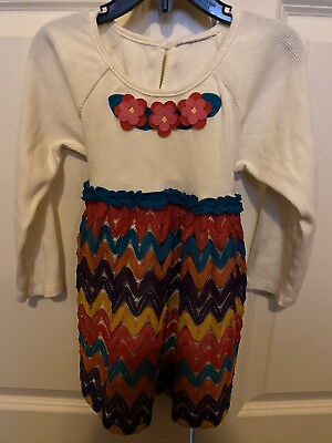 #ad Cute multicolor knit floral and chevron tunic dress $7.00