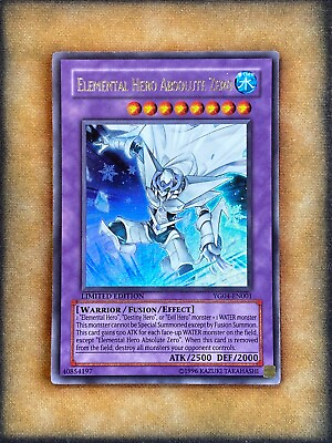 #ad Yugioh Elemental Hero Absolute Zero YG04 EN001 Ultra Rare Limited Edition NM $16.99