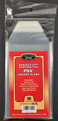 #ad Cardboard Gold PSA Perfect Fit Graded Card Sleeves with Logo Pack of 50 CBG $5.85