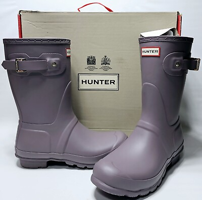 #ad NEW Hunter Original Women#x27;s Short Rain Boot Matte Thundercloud Purple Size 9 $109.99