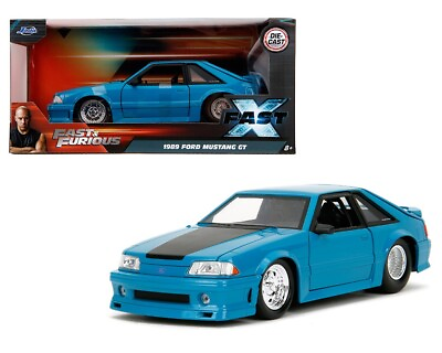 #ad 1 24 Jada Fast amp; Furious X 1989 Ford Mustang GT Diecast Model Turquoise 34922 $18.95