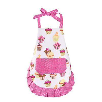 #ad Cupcake Kids Apron Pink Baking Bib Apron for 2 6 Years Child Adjustable Kitch... $14.02