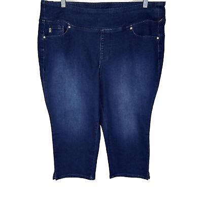 #ad Belle by Kim Gravel Womens Petite TruTemp Denim Crop Jeans Dark Indigo 18WP Size $27.50