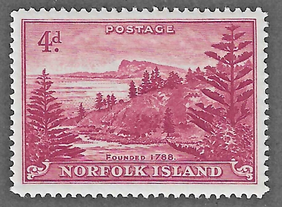 #ad Norfolk Island 1947 Scott # 7 MH $0.99
