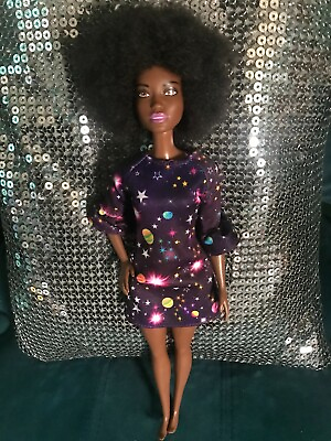 #ad Barbie Poofy Afro Hair African American Doll $23.24